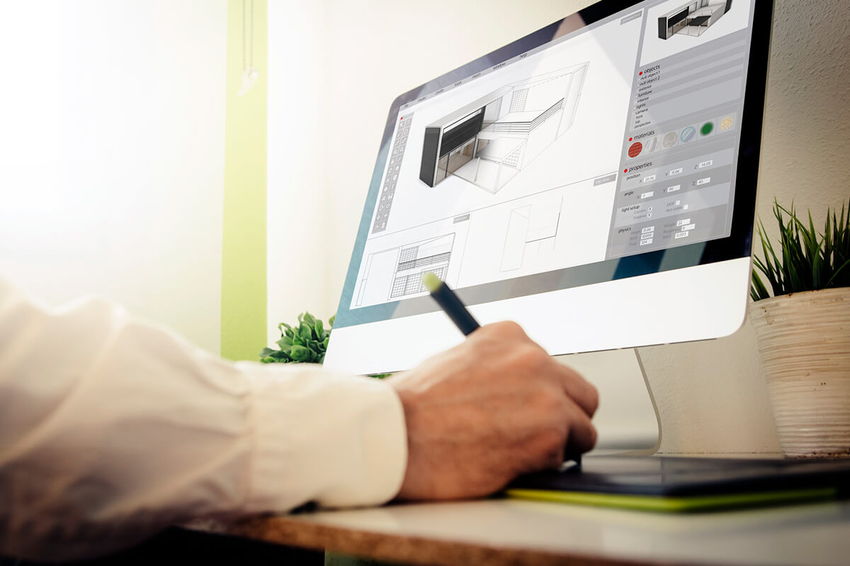 CAD drawing on an Apple Mac computer