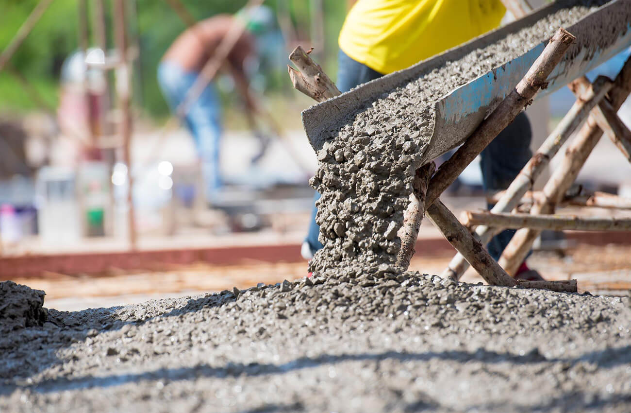 Concrete foundation pour over a Clayboard void former