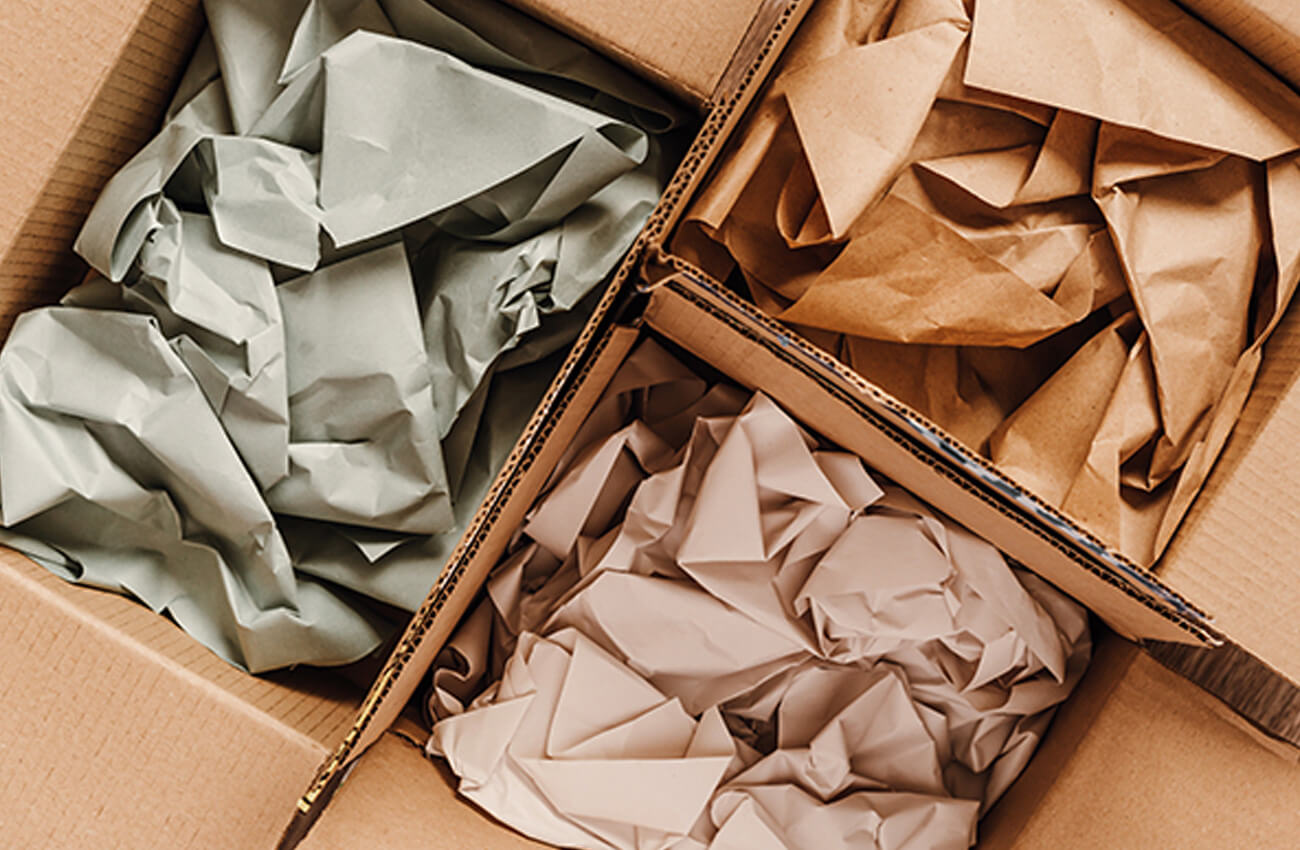 Paper void fill in packaging
