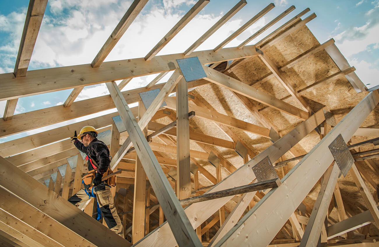 eco-friendly construction wood frame building