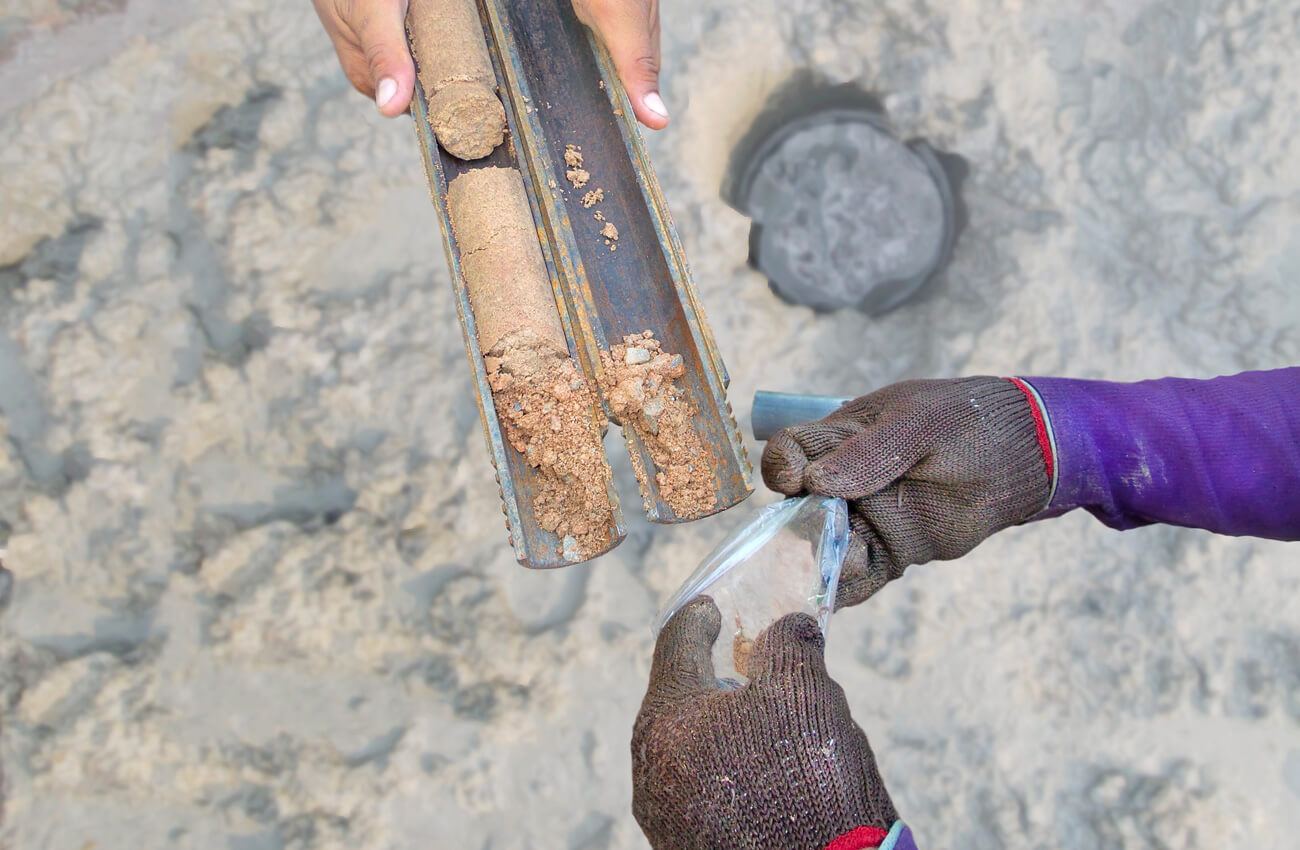 Testing soil in construction
